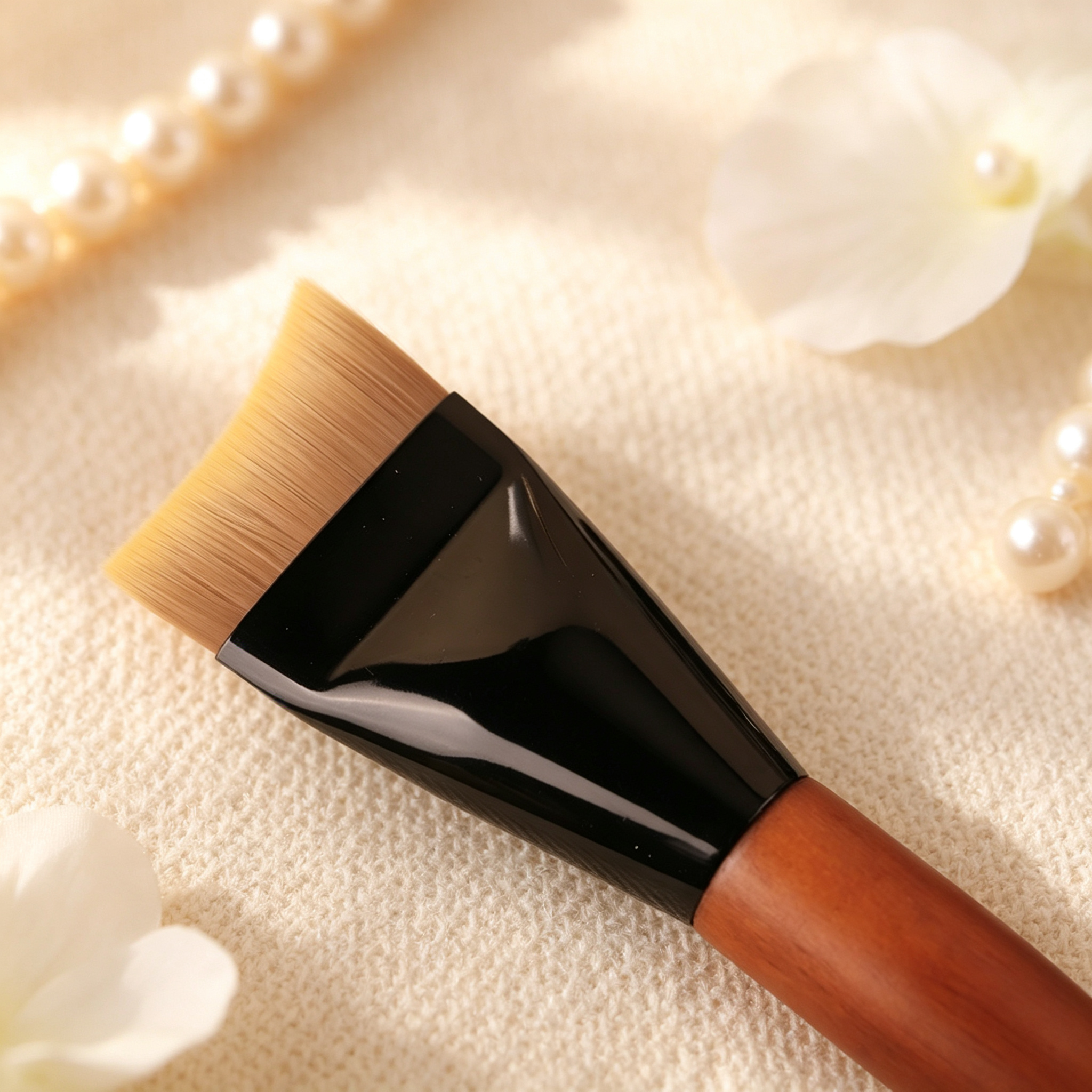 Crescent-Shaped Foundation Brush