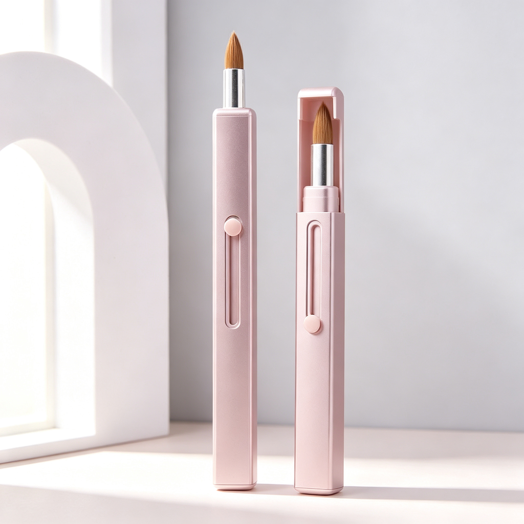 Retractable Double-Ended Lip Brush Portable