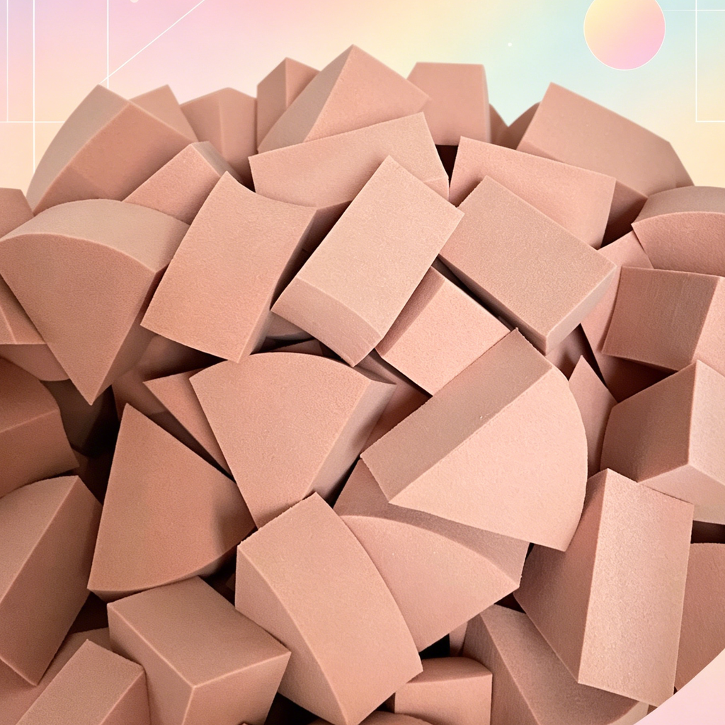 Disposable Triangle Fan-Shaped Makeup Sponge - Ultra-Soft, Non-Absorbent, Wet & Dry Use for Professional Makeup Artists